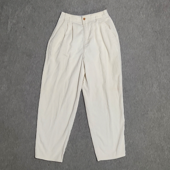 Vintage Pants - Vintage Levi's Dockers High Rise Pleated Cream Corduroy Trousers Pants
